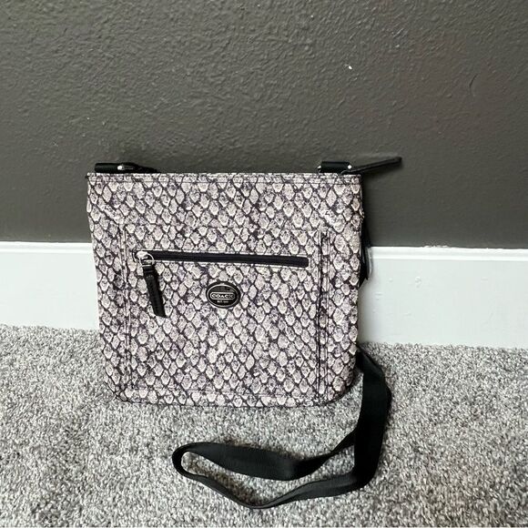 Coach Taylor Snake Print Swingback Crossbody Purse - Picture 2 of 13